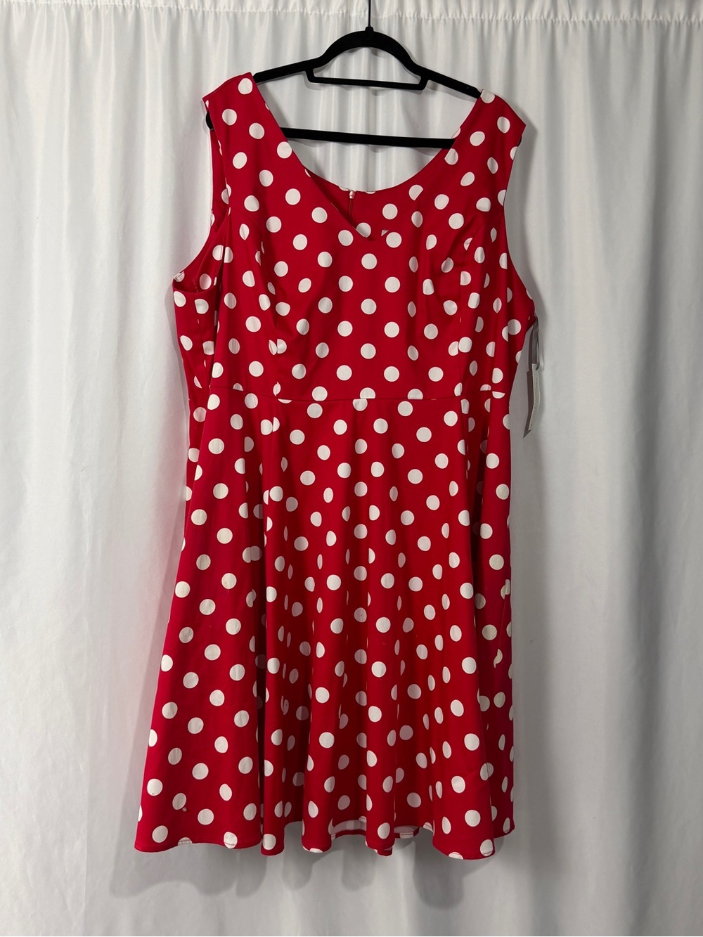 NWT Eva Rose Polka Dot Fit & Flare Midi Dress Plus Sz 4X Retro Pinup Rockabilly